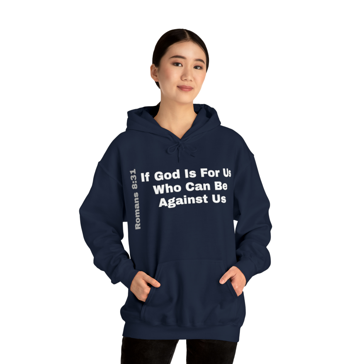 Hooded Sweatshirt With A Message - If God Is For Us - Image 5