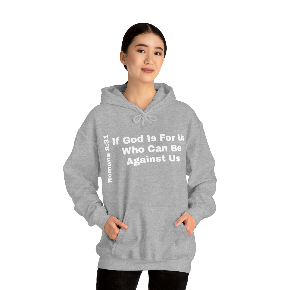 Hooded Sweatshirt With A Message - If God Is For Us - Image 32