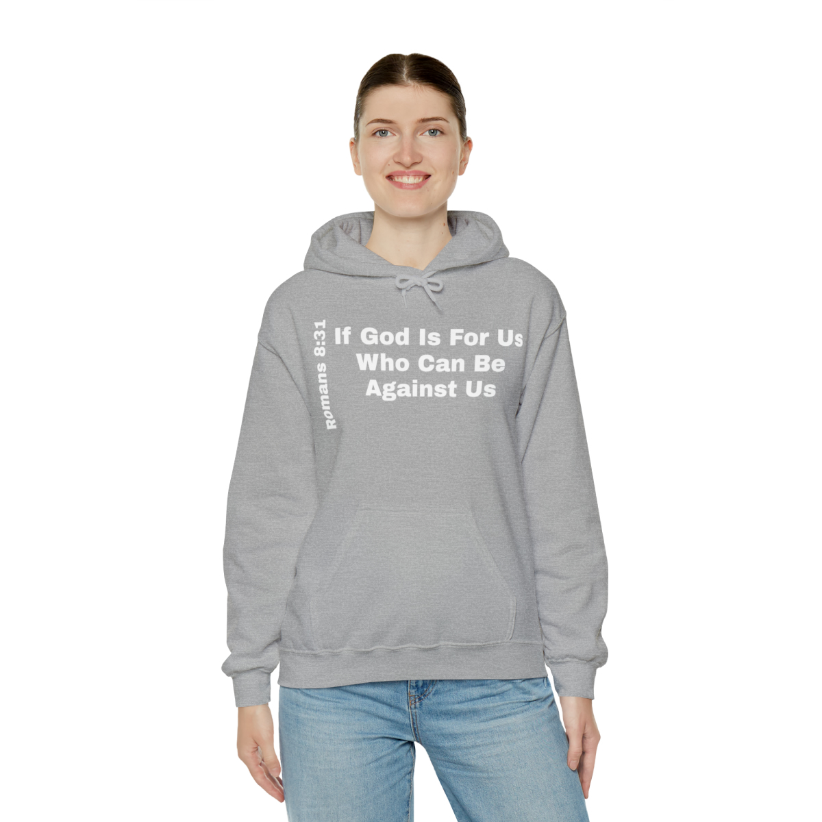 Hooded Sweatshirt With A Message - If God Is For Us - Image 34