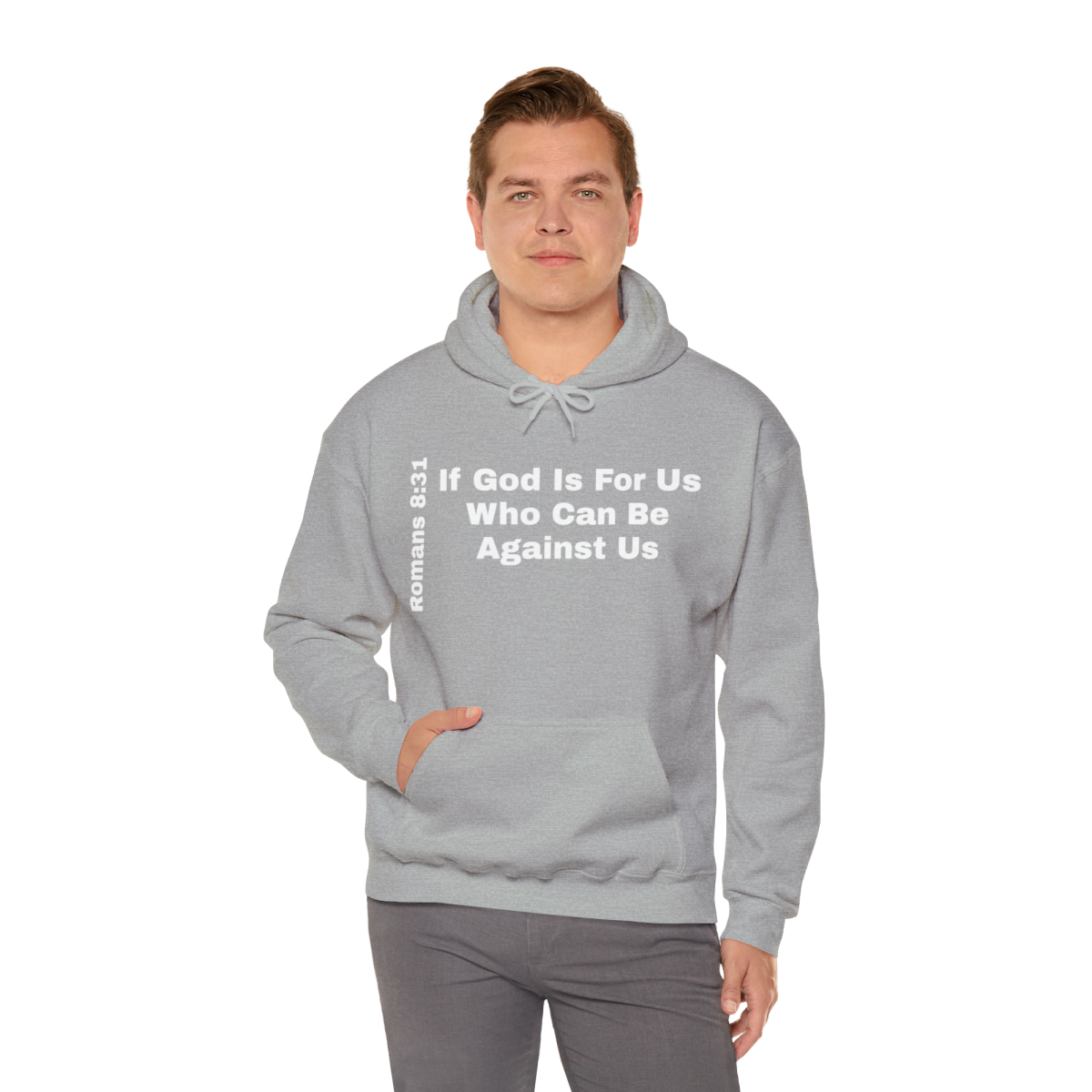 Hooded Sweatshirt With A Message - If God Is For Us - Image 35