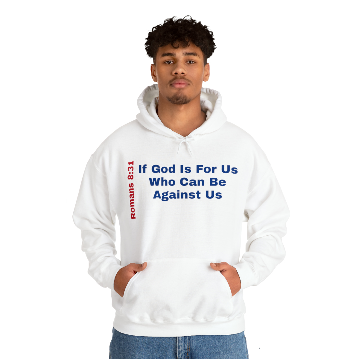 Hooded Sweatshirt With A Message - If God Is For Us - Image 15