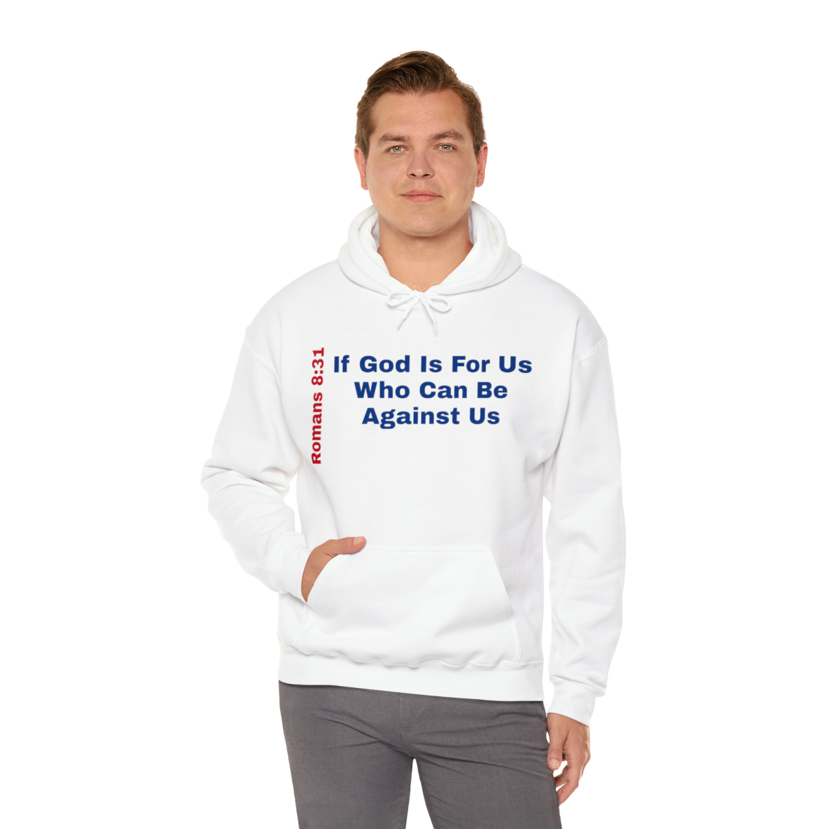Hooded Sweatshirt With A Message - If God Is For Us - Image 17