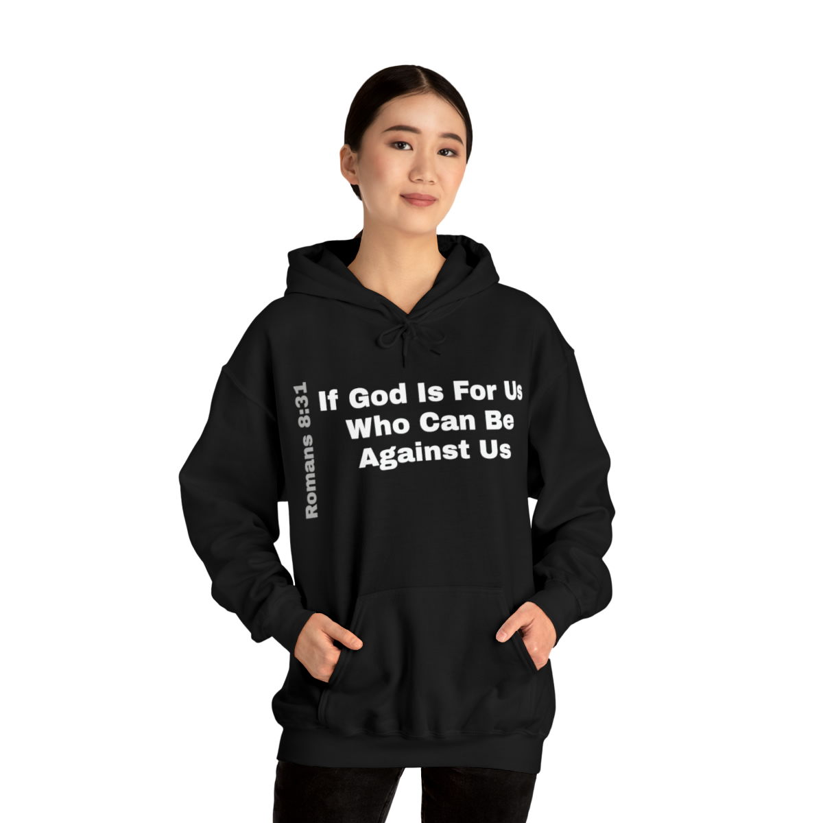 Hooded Sweatshirt With A Message - If God Is For Us - Image 23
