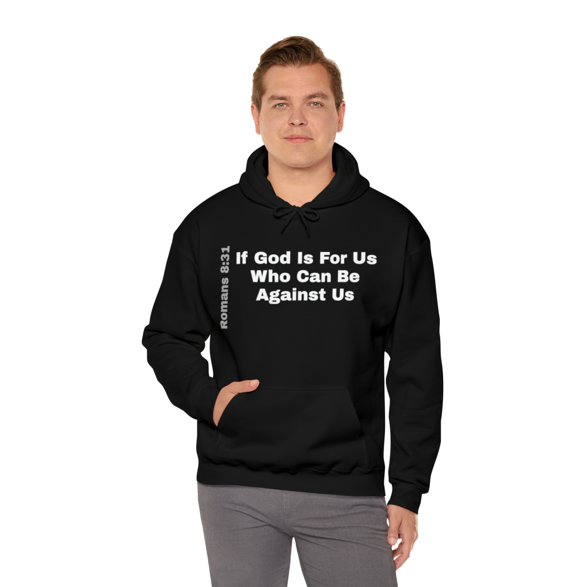 Hooded Sweatshirt With A Message - If God Is For Us - Image 26