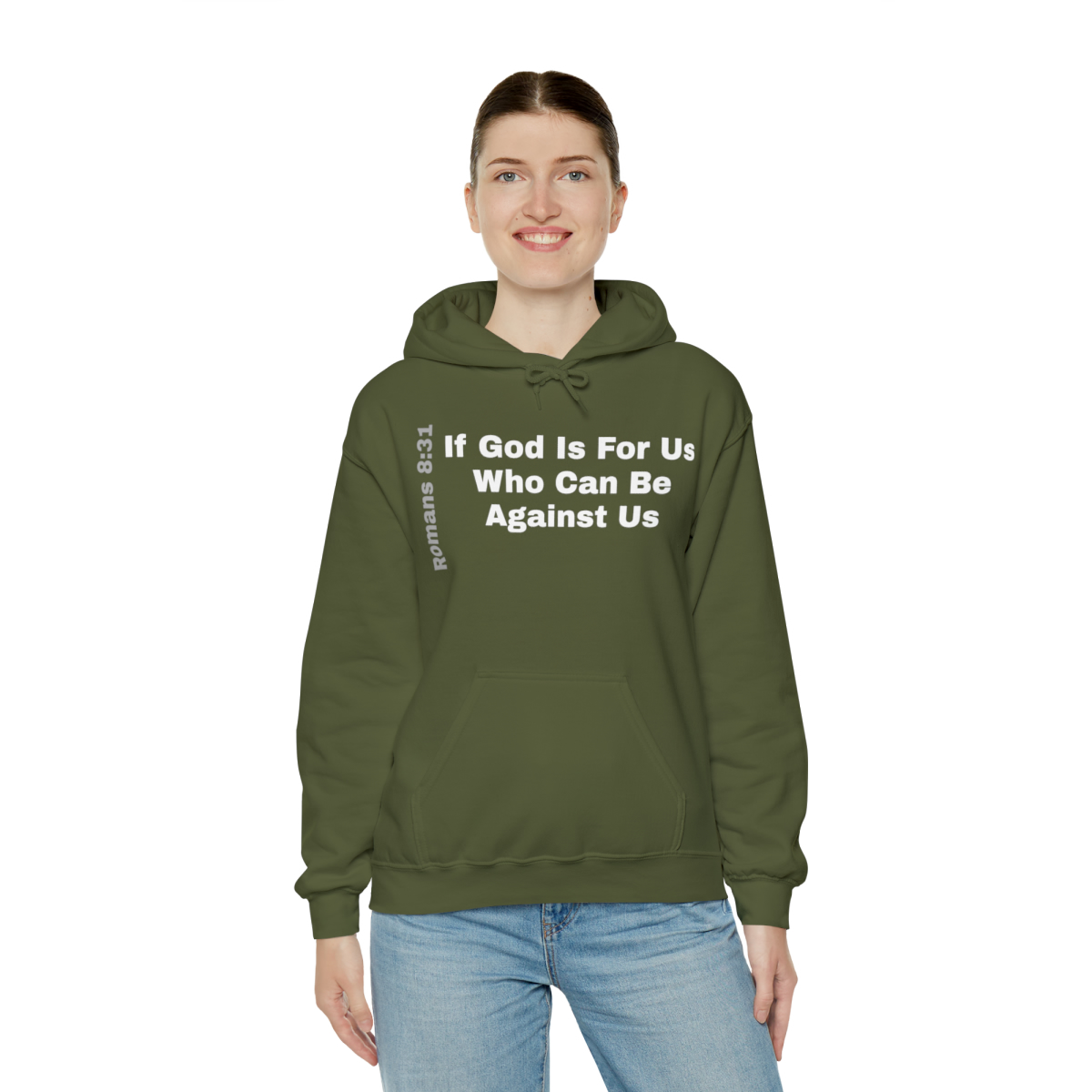 Hooded Sweatshirt With A Message - If God Is For Us - Image 43
