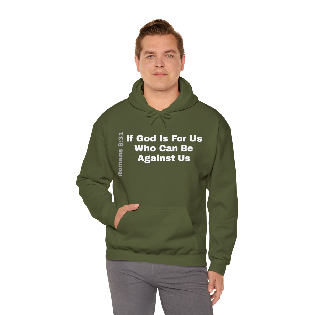 Hooded Sweatshirt With A Message - If God Is For Us - Image 44