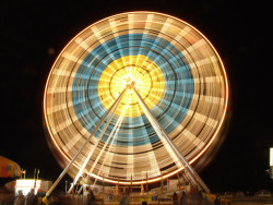 Farris wheel at night at the Anderson County Fair in Anderson, SC