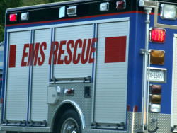 Side of an EMS Rescue truck.