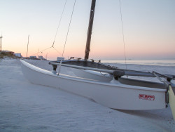 Beached Catamaran on the Emerald Coast of Panama City Beach, FL.
Florida Gulf coast sunrise boat